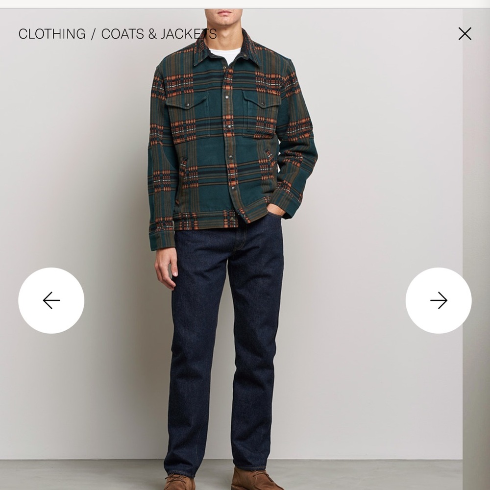 Filson Blue and Orange Plaid Shirt